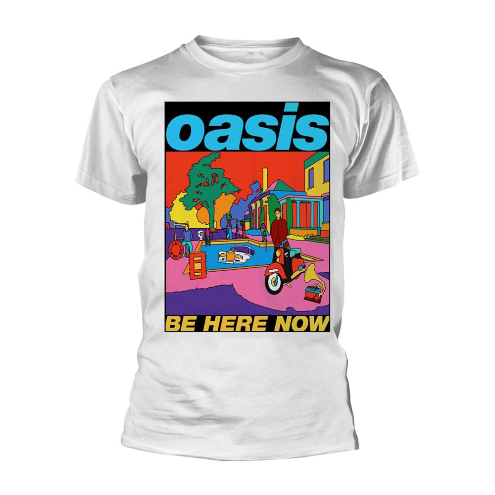 Oasis オフィシャル Be Here Now イラストTシャツ Amazon.com: Oasis T Shirt Be Here Now Illustration Band Logo